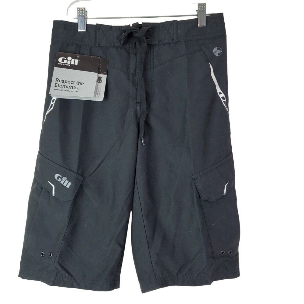 NWT Gil Men's Black UPF 50+ Boardshorts Quick Dry Swimwear Size 28